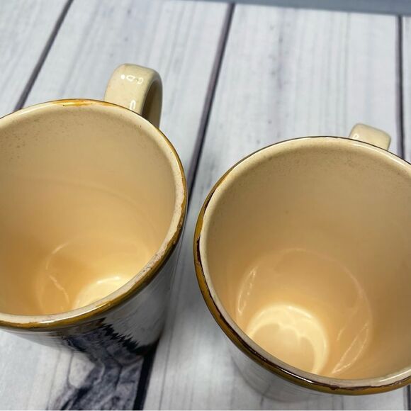 Set of 2 Arte Italica Vintage Grape Plum Design Tall Cups Mugs Made in Italy - Picture 7 of 10